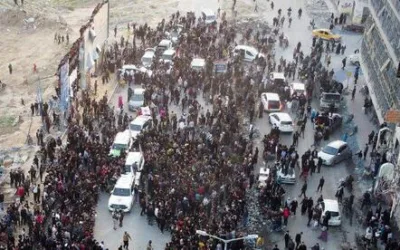 ‘This sends a message’: the chaos at Gaza’s central square as hostages released