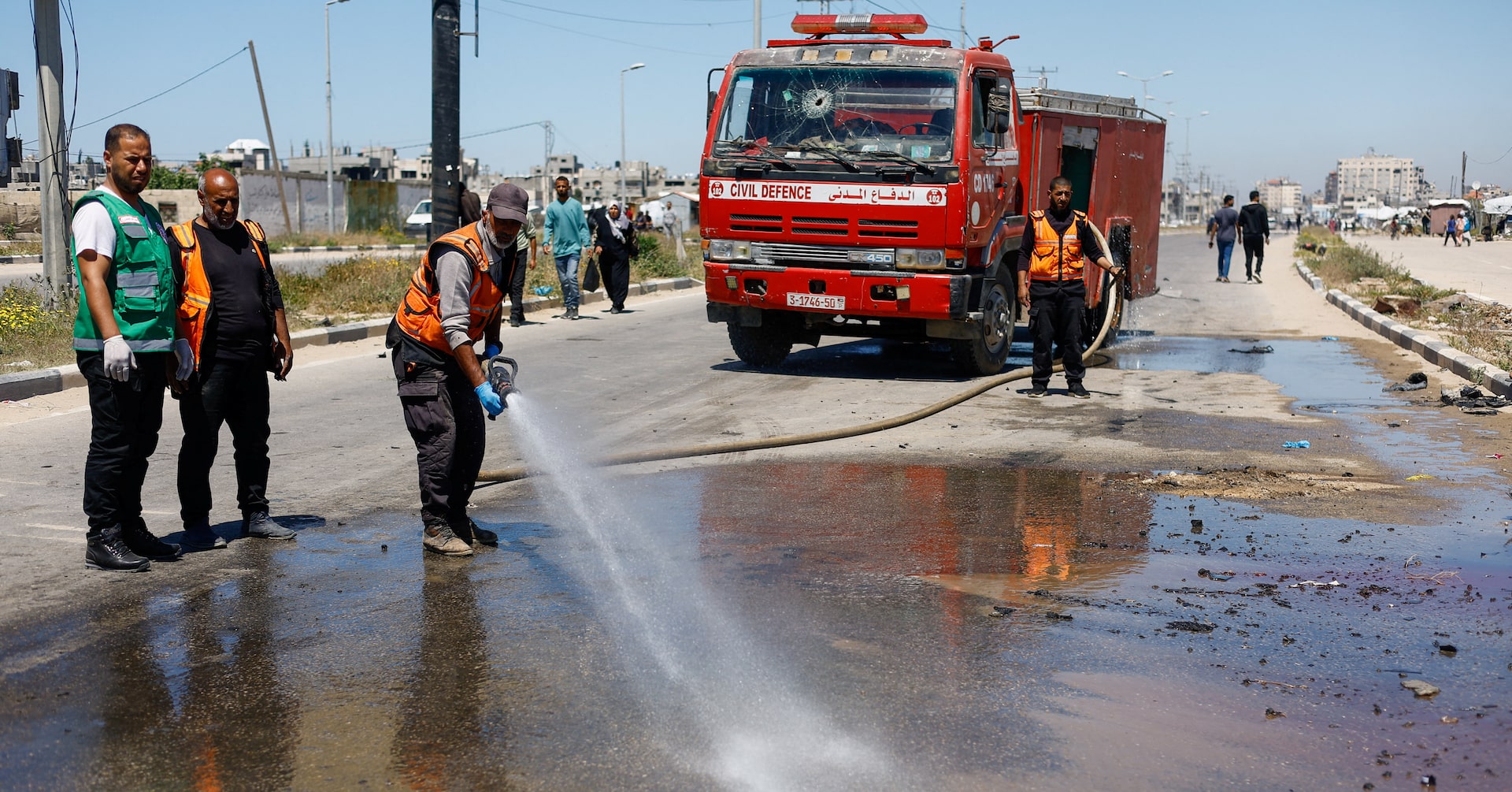 Palestinians use Gaza rubble to restore streets as US rebuilding plan stalls