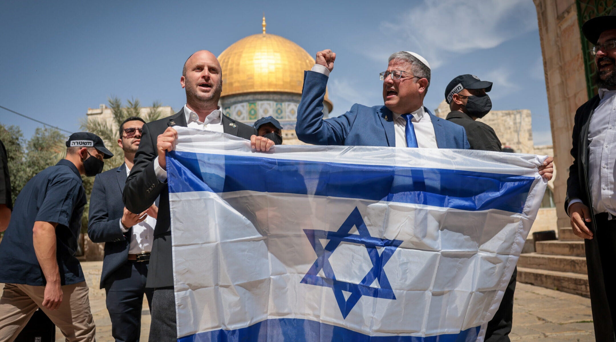 ‘Death to Arabs’ chanted at Jerusalem march after Ben-Gvir displays Israeli flag on Temple Mount