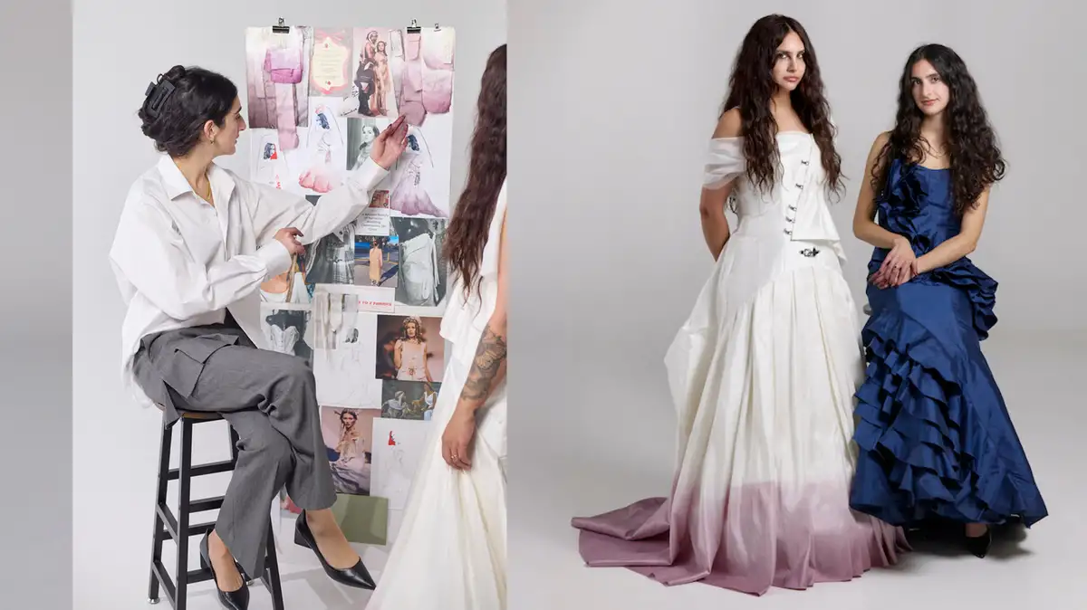 Flowing with Jewish joy: the bespoke bridal dress tinged with kiddush wine