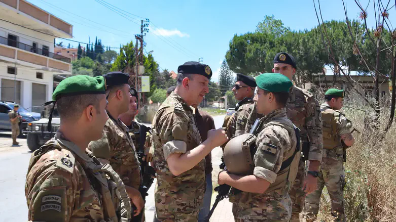 Lebanese military chief tours southern Lebanon as IDF chief visits nearby