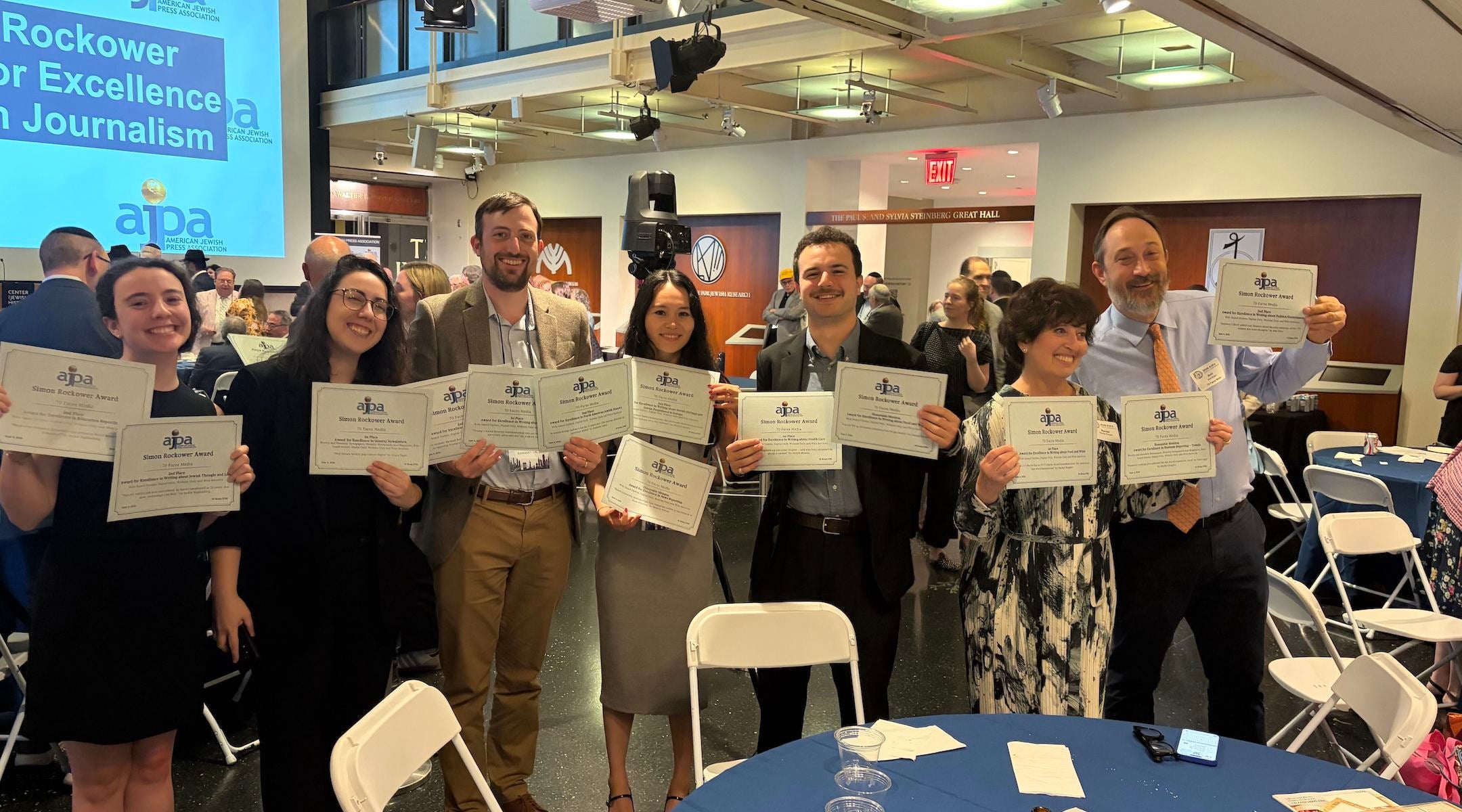 70 Faces Media wins 27 Simon Rockower Awards for Excellence in Jewish Journalism