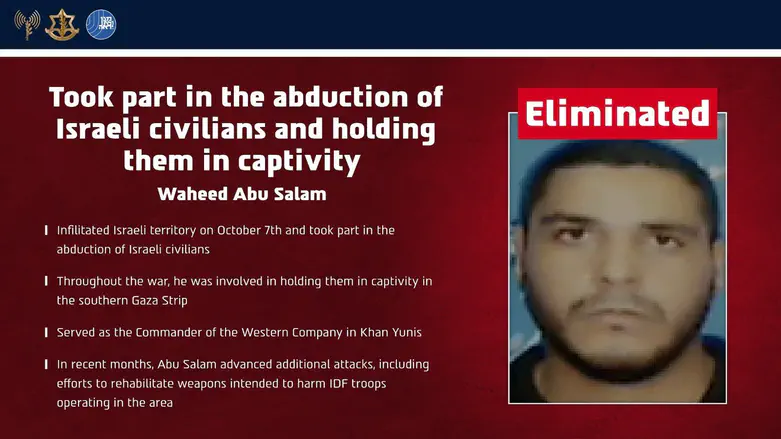 IDF eliminates Hamas commander involved in October 7 abductions