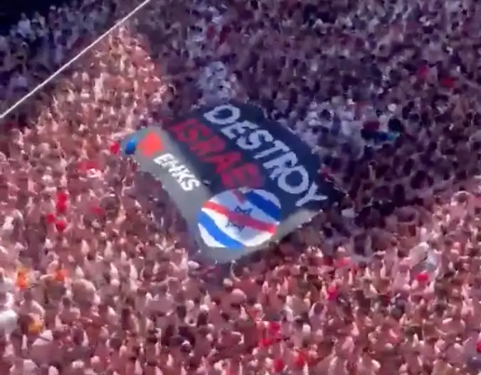 Huge ‘Destroy Israel’ banner unfurled at Spain’s infamous bull run festival