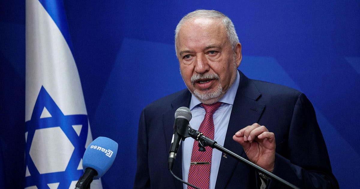 Opposition party leader Lieberman says Jordan should control Palestinian Authority-run West Bank