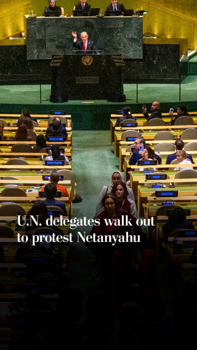 As Israeli Prime Minister Benjamin Netanyahu took the podium, dozens of delegates walked out of United Nations General Assembly. “If there are any other moral cowards who haven’t yet left this hall, please do so now,” Netanyahu said to begin his speech.