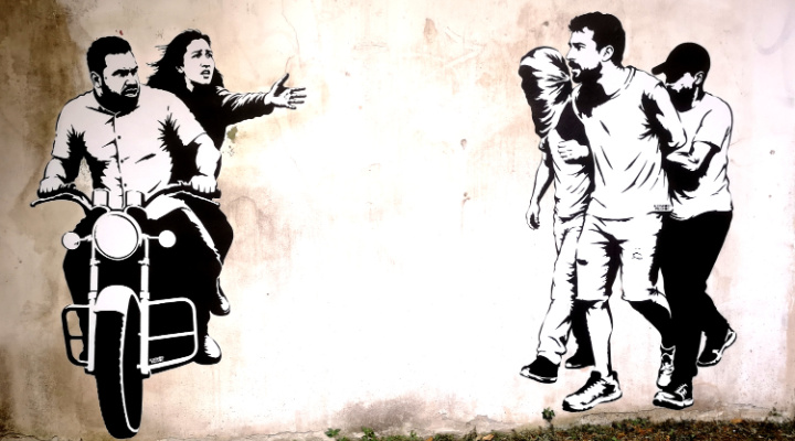 New Milan Mural Depicts Former Hostages Noa Argamani, Avinatan Or Being Separated by Hamas Terrorists