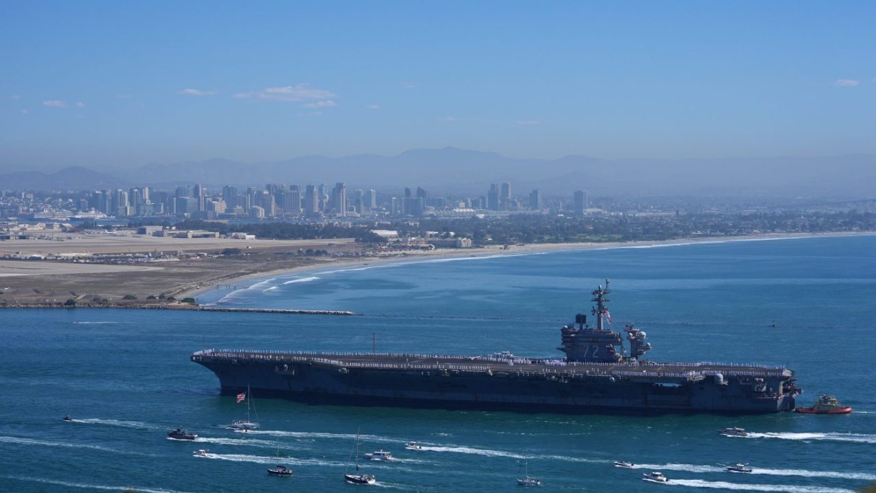 USS Abraham Lincoln docks in San Diego after grueling deployment