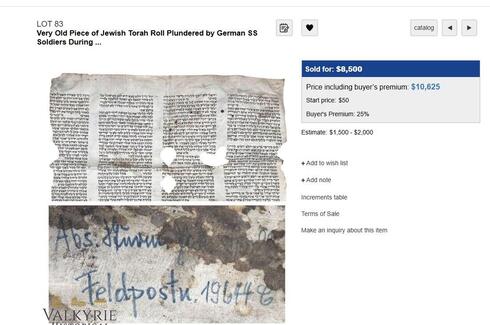 ‘Nazi celebration in Oslo’: Auction of Torah scroll looted by Nazis from a Polish synagogue canceled