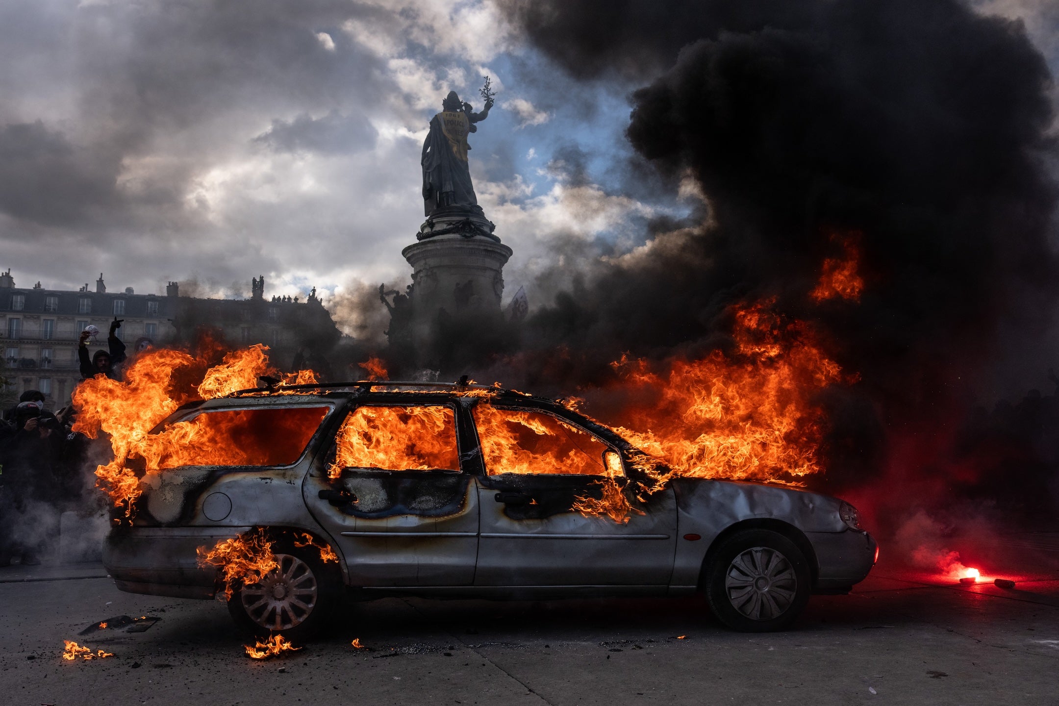 A synagogue and Jewish-owned shops damaged in French riots