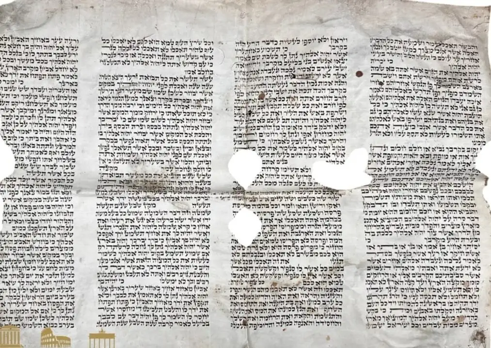Israel condemns ‘obscene’ auction of Torah fragment desecrated by Nazis